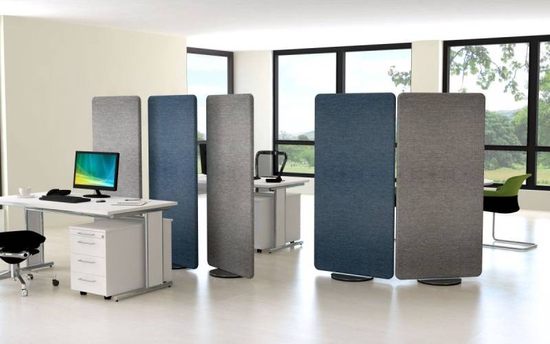 KERKMANN Wandtafel Textil-Element drehbar blau/silber von KERKMANN