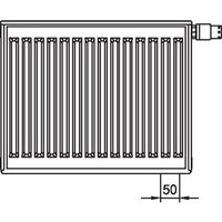 Kermi Profil-V therm-x2 Flachheizkörper Typ 12 Weiß 500x64x600mm Ventil links mit Abdeckung 638W bei 75/65/20 Grad C von KERMI