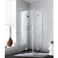 Kermi - liga Eck-Halbteil links 2CL 1000 x 2000mm silber mattglanz esg klar von KERMI