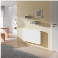 X2 Line-V Flachheizkörper feinprofiliert Typ 11 Weiß 505x63x605mm Ventil links mit Abdeckung 453W bei 75/65/20 Grad c - Kermi von KERMI