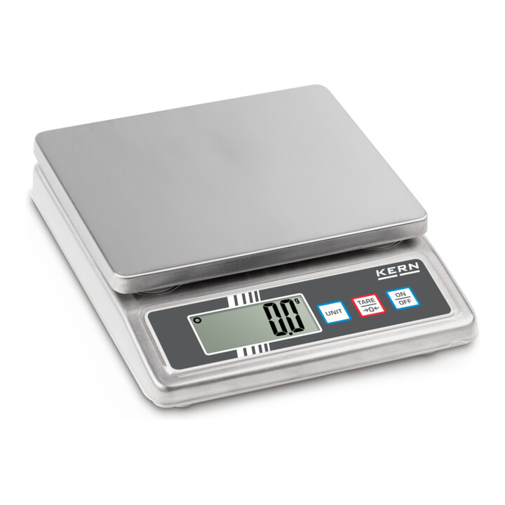 B-Ware Kern Tischwaage Waage Küchenwaage Edelstahl 5000g 1g Arbeitsschutzhaube Batterie von KERN & Sohn