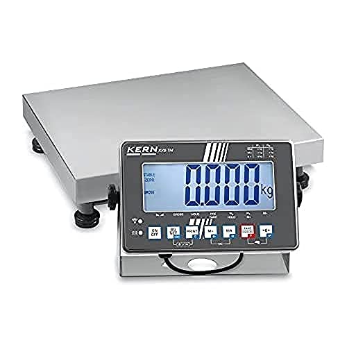 IP-geschützte Plattformwaage [Kern IXS 30K-2M] Plattformwaage mit Edelstahl-IP68-Auswertegerät, XL-Display und Eichzulassung [M], Wägebereich [Max]: 15 kg / 30 kg, Ablesbarkeit [d]: 5 g / 10 g von KERN