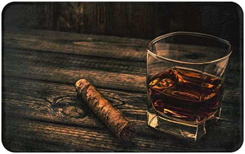 KEROTA Teppich mit Zigarren- und Whisky-Druck, 49,5 x 80,9 cm, für den Innenbereich, Schreibtischvorleger und Küchenteppich, Weiß, Einheitsgröße KEROTA Teppich mit Zigarren- und Whisky-Druck, 49,5 x 80,9 cm, für den Innenbereich, Schreibtischvorleger und Küchenteppich, Weiß, Einheitsgröße von KEROTA