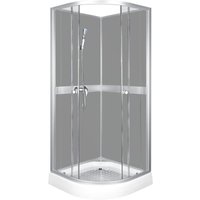 Classic grey Duschwand + Wasserhahnanschluss + Badewannenarmatur / 90 x 90 cm - Kerra von KERRA