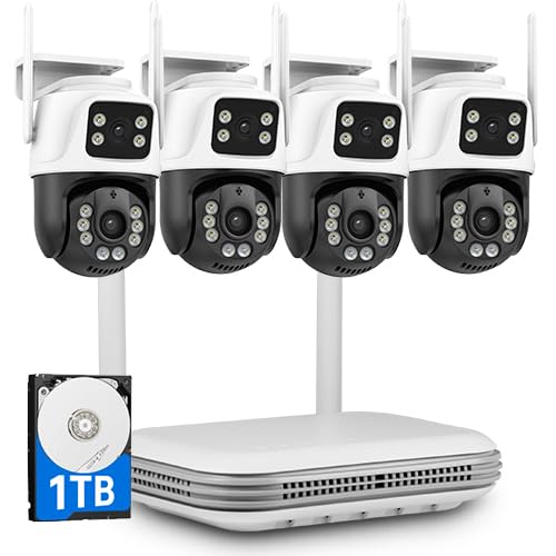 KERUI Überwachungskamera Aussen Set WLAN mit 8 CH NVR 4 Pcs 6MP Farbe Nachtsicht Dual-Linsen 360° Weitwinkel Kamera Überwachung Personenerkennung Automatisches Track 2-Wege-Audio mit 1TB HDD für 24/7 KERUI Überwachungskamera Aussen Set WLAN mit 8 CH NVR 4 Pcs 6MP Farbe Nachtsicht Dual-Linsen 360° Weitwinkel Kamera Überwachung Personenerkennung Automatisches Track 2-Wege-Audio mit 1TB HDD für 24/7 von KERUI