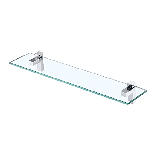 KES Duschablage Duschregal Glasablage Dusche Glas Ablage 8mm Hartglas Badezimmer Regal Halterung mit Regalhalter 60CM Poliert Chrom, BGS3201S60 von KES