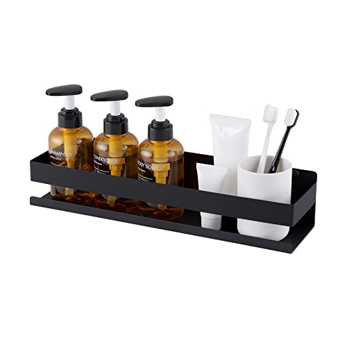 KES Duschablage Schwarz Duschregal Duschkorb Ablage Bad Dusche Aufbewahrung Wandregal Badezimmer Regal Badregal 40CM Edelstahl Wandmontage, BSC205S40B-BK von KES