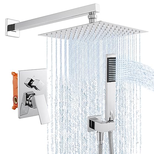KES Duschsystem Duschkopf Regendusche 3 Strahlarten mit Handbrause Schlauch Duscharmatur Duschbrause Duschset Dusche Anti-Kalk-Düsen Brausekopf Badezimmer 10 Zoll Poliert Chrom, X6230-CH KES Duschsystem Duschkopf Regendusche 3 Strahlarten mit Handbrause Schlauch Duscharmatur Duschbrause Duschset Dusche Anti-Kalk-Düsen Brausekopf Badezimmer 10 Zoll Poliert Chrom, X6230-CH von KES
