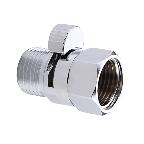 KES Eckventil Duschkopf Absperrventil Wasserstopper Dusche Ventil Duschstop Messing Wasserverteiler Shut-Off Ventil Ersatzteil G 1/2 Poliert Chrom, K1140B-CH von KES