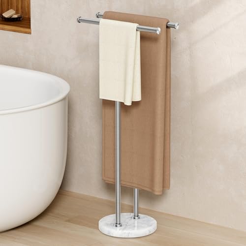 KES Handtuchhalter Stehend, 95cm Höhe Doppel Handtuchhalter Handtuchständer Freistehend Badetuchhalter Edelstahl 18/8 Handtuchhalter Stand mit Marmor Basis Stabil Gebürstet, BTH237B-2 KES Handtuchhalter Stehend, 95cm Höhe Doppel Handtuchhalter Handtuchständer Freistehend Badetuchhalter Edelstahl 18/8 Handtuchhalter Stand mit Marmor Basis Stabil Gebürstet, BTH237B-2 von KES