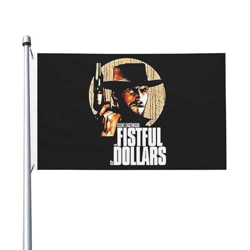 Clint Schauspieler-Flagge für drinnen und draußen, doppelseitig, Polyester-Banner mit Metallöse, 90 x 152 cm von KESATUOT