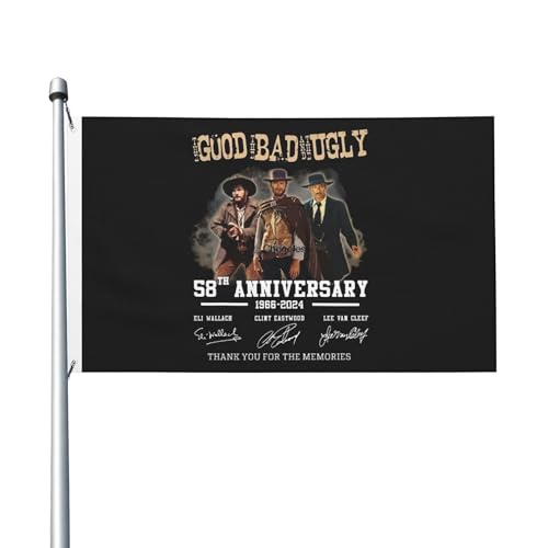 Eastwood-Flagge für drinnen und draußen, doppelseitig, Polyester-Banner mit Metallöse, 90 x 150 cm von KESATUOT