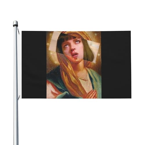 Film-Flagge für drinnen und draußen, doppelseitig, Polyester-Banner mit Metallöse, 90 x 152 cm von KESATUOT
