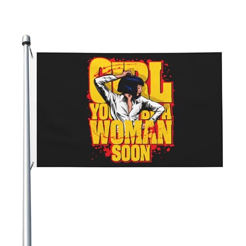 Film-Flagge für drinnen und draußen, doppelseitig, Polyester-Banner mit Metallöse, 90 x 152 cm von KESATUOT