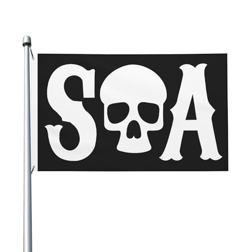 Flagge für drinnen und draußen, Anarchie, TV-Serie, Söhne, doppelseitig, Polyester-Banner mit Metallöse, 90 x 150 cm von KESATUOT