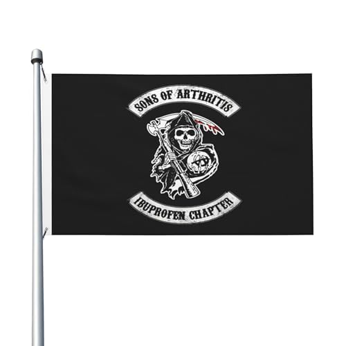 Flagge für drinnen und draußen, Anarchie, TV-Serie, Söhne, doppelseitig, Polyester-Banner mit Metallöse, 90 x 150 cm von KESATUOT