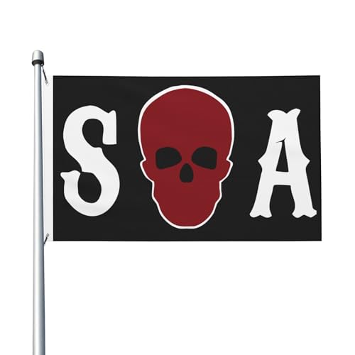 Flagge für drinnen und draußen, Anarchie, TV-Serie, Söhne, doppelseitig, Polyester-Banner mit Metallöse, 90 x 150 cm von KESATUOT