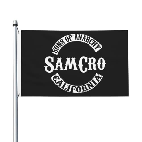 Flagge für drinnen und draußen, Anarchie, TV-Serie, Söhne, doppelseitig, Polyester-Banner mit Metallöse, 90 x 150 cm von KESATUOT