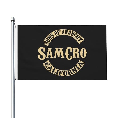 Flagge für drinnen und draußen, Anarchie, TV-Serie, Söhne, doppelseitig, Polyester-Banner mit Metallöse, 90 x 150 cm von KESATUOT