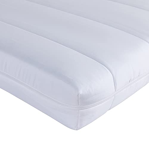 KESCAS Matratze Doppel Memory Foam Hybrid, mittelfeste Matratze 140 × 200 cm,mit Reißverschluss mit rutschfestem Boden Wird in Einer Box geliefert Weiß von KESCAS