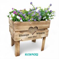 Hochbeet Aus Holz "Blumige Wünsche" Mama Oma Mini-Garten Blumenbeet Pflanzkasten Blumengeschenk Zum Geburtstag 40Er 50Er 60Er 70Er 80Er 90Er von KESKADO