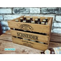 Personalisierbare Bierkiste Mit Namen Vintage Brauhaus Holzkiste Bierkasten Zum Geburtstag Alte Getränkekiste Bier Geschenk Männer Vatertag von KESKADO