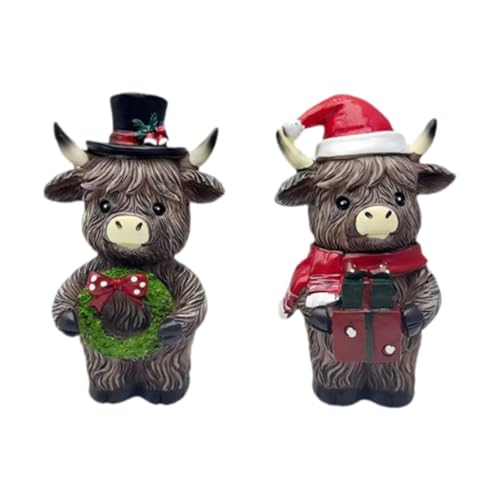 KESOTO 2X Kuh Statue Einzigartige Harz Ornament für Kaffee Tisch Tee Zimmer Regal von KESOTO