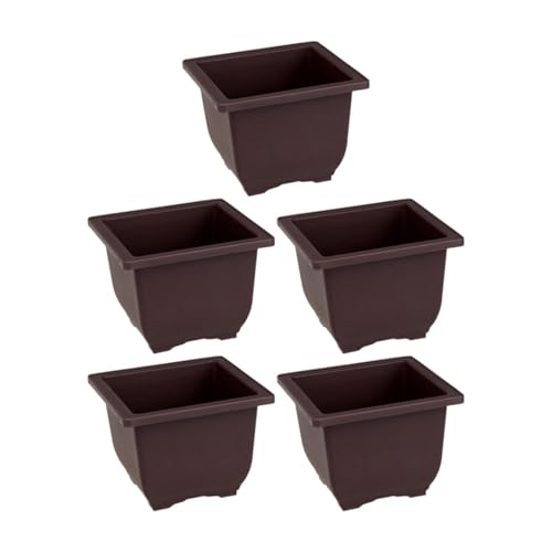 KESOTO 5 Stück Blumentöpfe Pflanzgefäße Bepflanzung Gartenarbeit Multifunktionale Behälter Blumentöpfe für Hof Balkon Indoor Outdoor Garten, Quadratisch Tief KESOTO 5 Stück Blumentöpfe Pflanzgefäße Bepflanzung Gartenarbeit Multifunktionale Behälter Blumentöpfe für Hof Balkon Indoor Outdoor Garten, Quadratisch Tief von KESOTO
