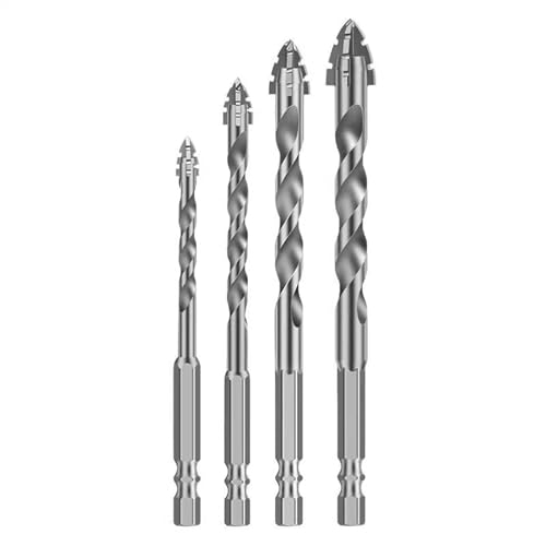 KESOTO 8 Stück Exzenterbohrer Spiralbohrer Satz für Glas Und Beton Aus Robuster Hartmetalllegierung mit Hoher Härte Und Sechskantschaft für Heimwerker Und P, 4 Stück KESOTO 8 Stück Exzenterbohrer Spiralbohrer Satz für Glas Und Beton Aus Robuster Hartmetalllegierung mit Hoher Härte Und Sechskantschaft für Heimwerker Und P, 4 Stück von KESOTO