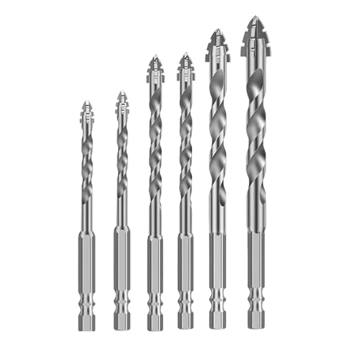 KESOTO 8 Stück Exzenterbohrer Spiralbohrer Satz für Glas Und Beton Aus Robuster Hartmetalllegierung mit Hoher Härte Und Sechskantschaft für Heimwerker Und P, 6 Stück KESOTO 8 Stück Exzenterbohrer Spiralbohrer Satz für Glas Und Beton Aus Robuster Hartmetalllegierung mit Hoher Härte Und Sechskantschaft für Heimwerker Und P, 6 Stück von KESOTO