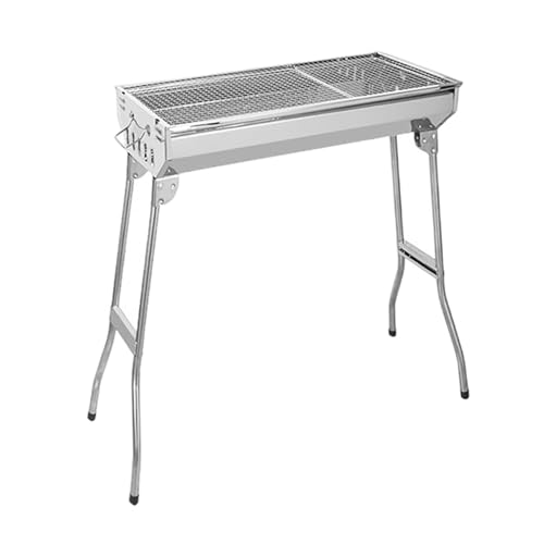 KESOTO Barbecue-Grill, Faltbarer Holzkohlegrill, Belüftung, stabiles Grillgitter aus Metall für Garten, Zuhause, Strand, Reiseausrüstung, L von KESOTO