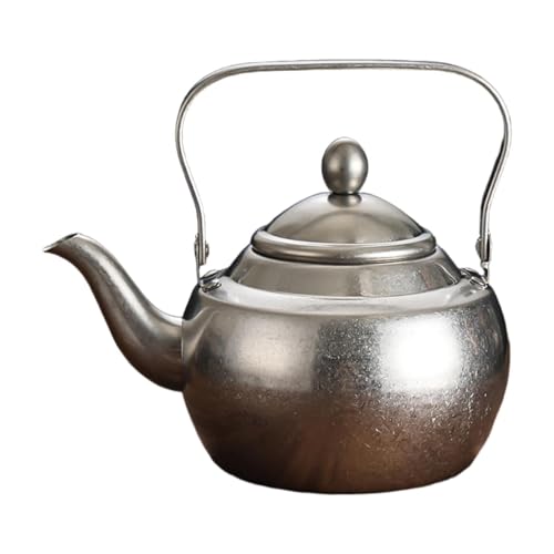 KESOTO Edelstahl Teekanne mit Siebeinsatz Langlebig Und Hitzebeständig Einfache Handhabung Beim Wasserkochen für Zubereitung von Tee Und Kochendes Wasser, 2l von KESOTO