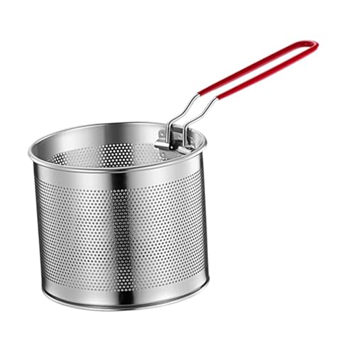KESOTO Edelstahlkorb für Das Frittieren von Pommes, Rundes Netz mit Griff für Die Küche, 14cm von KESOTO