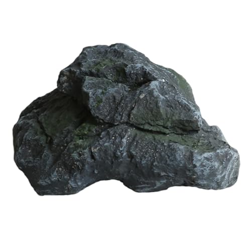 KESOTO Fiberglas Felsen Dekoration Naturnaher Kunststein für Gärten Wege Und Wasserlandschaften Ideal Als Vielseitiges Gestaltungselement, Dunkelgrau 28x17x13cm von KESOTO