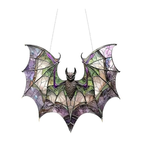 KESOTO Fledermaus, Fledermaus, Buntglasfenster Zum Aufhängen für Fenster, Zuhause, Wohnzimmer von KESOTO