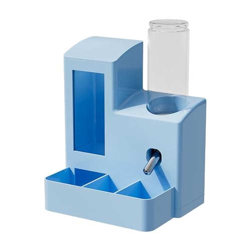 KESOTO Futterautomat Und Tragbarer Futterspender mit Futterschale Und Kleintierzubehör mit Transparentem Fenster Zur Füllstandskontrolle für Hamster auf Dem, Blaue 120-ml-flasche von KESOTO