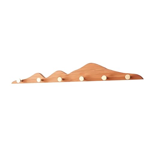 KESOTO Garderobenleiste Wandhaken Kleiderhakenleiste Bademantelhaken Handtuchhaken Aus Holz Als Platzsparender Organizer für Schlafzimmer Wohnzimmer Und Bür, 6 Haken von KESOTO