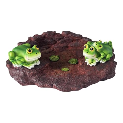 KESOTO Gartenstatue aus Harzfrosch, Froschfigur, Dekoration, rustikales Mini-Harzornament, Tierskulptur für den Innen- und Außenbereich, Tisch- und Rasen, Style B von KESOTO
