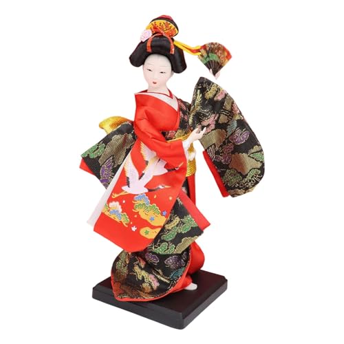 KESOTO Geisha Puppe Traditionelle Figur Dekorationspuppe Mädchenfigur Kunsthandwerk Aus Harz Gefertigt mit Stabilen Sockel für Wohnzimmer Und Schreibtisch, Style A von KESOTO