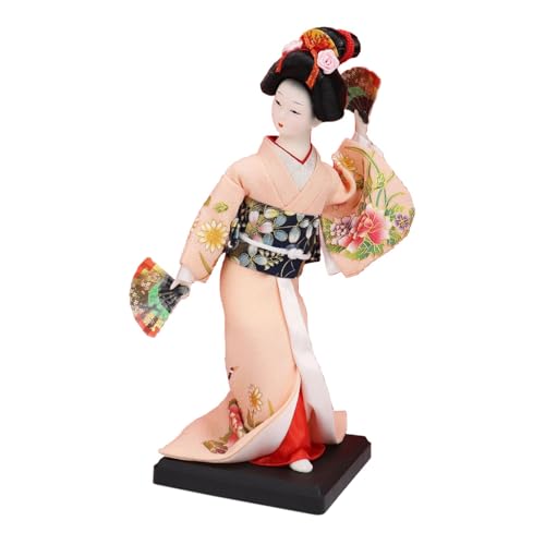 KESOTO Geisha Puppe Traditionelle Figur Dekorationspuppe Mädchenfigur Kunsthandwerk Aus Harz Gefertigt mit Stabilen Sockel für Wohnzimmer Und Schreibtisch, Style G von KESOTO