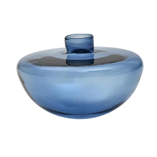 KESOTO Glas Blume Vase Pflanze Blume Container Hydrokultur Vase Blume Anordnung für Desktop, Blau von KESOTO