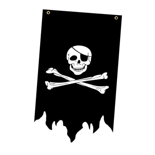 KESOTO Halloween Piratenflagge Doppelseitige Fahne mit Detalliertem Skelettdesign Und Langlebig Perfekt Als Deko für Wohnung Terrasse Und Halloween V, Style A von KESOTO
