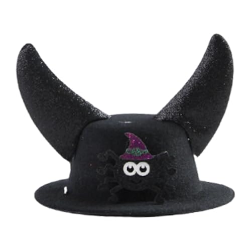 KESOTO Halloween Tierkostüm mit Hörnern Als Lustige Kopfbedeckung für Haustiere für Partys Festivals Und Cosplay, Schwarze Hexenspinne von KESOTO