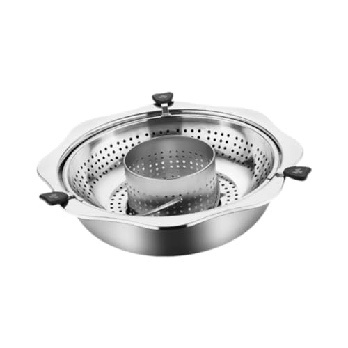 KESOTO Hotpot-Topf, drehbarer Hotpot, antihaftbeschichtetes Kochgeschirr für die Küche, Herd, anhebbares Chafing Dish, Becken, Suppentopf für Familientreffen, mit Stanzen, 34 cm KESOTO Hotpot-Topf, drehbarer Hotpot, antihaftbeschichtetes Kochgeschirr für die Küche, Herd, anhebbares Chafing Dish, Becken, Suppentopf für Familientreffen, mit Stanzen, 34 cm von KESOTO