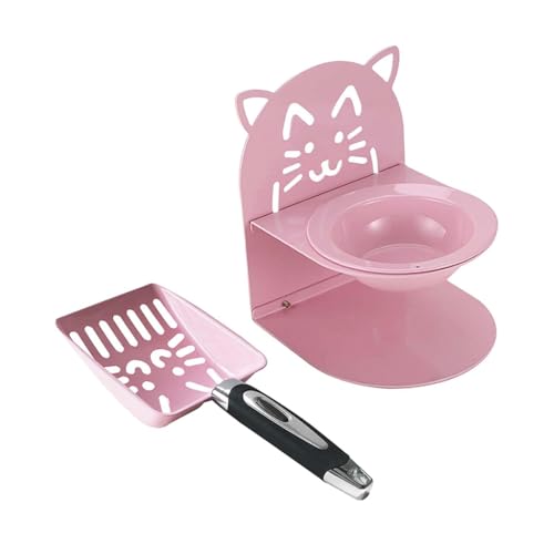 KESOTO Katzenfutternapf mit Erhöhung Und Katzentoiletten Schaufel Aus Stabilem Edelstahl mit Entnehmbarem Behälter Und Platzsparendem Design für Haushalt Re, Rosa KESOTO Katzenfutternapf mit Erhöhung Und Katzentoiletten Schaufel Aus Stabilem Edelstahl mit Entnehmbarem Behälter Und Platzsparendem Design für Haushalt Re, Rosa von KESOTO