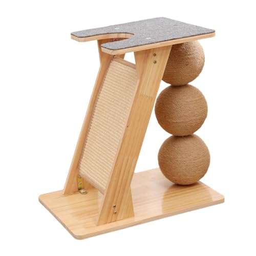 KESOTO Katzenkratzbaum Spielzeug mit Bällen Kätzchen Schleifen Klaue Haustier Klettern Kratzen Rampe von KESOTO