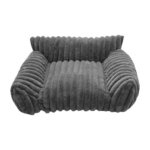 KESOTO Katzensofa Katzenbett Haustiersofa Und Welpenbett Aus Warmem Plüschmaterial mit Armlehne Als Ruheplatz für Haustiere unter 5kg in Der Wohnung, Grau von KESOTO