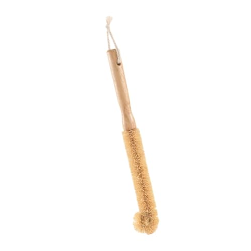 KESOTO Kokosfaserbürste mit Langem Griff, Multifunktionale Hängende Flaschenschrubber Becherreinigungsbürste für Tassen, Gläser, Babyflaschen, 30cmx5cm von KESOTO