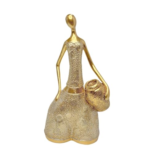 KESOTO Lady Figurine Skulptur Handarbeit Frauenstatue Dekorative Tischfigur Ornament Aus Harz mit Elegantem Design für Wohnzimmer Schreibtisch Regal für Mutt, Gold KESOTO Lady Figurine Skulptur Handarbeit Frauenstatue Dekorative Tischfigur Ornament Aus Harz mit Elegantem Design für Wohnzimmer Schreibtisch Regal für Mutt, Gold von KESOTO