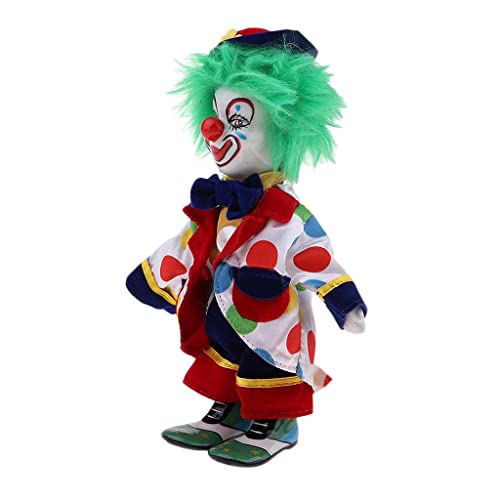 KESOTO Lustige Stehende Porzellan Puppe mit Clown Kostüm, Ornament für Halloween Haus Tisch Dekoration - # 4 von KESOTO